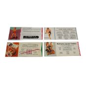 4pc Collection of Vintage Advertising Pin-Up Ink Blotter Ephemera
