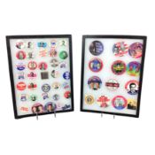 Collection of 1990s US Presidential Campaign Buttons and Pins in 2 Tray Display Cases