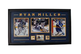 Ryan Miller Buffalo Sabres Hockey Memorabilia Collage Display with Autographed Card