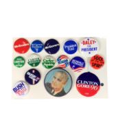 A Collection of Vintage United States Political Campaign Pin-Back Buttons and Pins