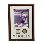 Yogi Berra Yankees Framed Memorabilia including Game Used Bat Sawdust