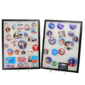 A Collection of U.S. Political Campaign Buttons with 2 Tray Pins