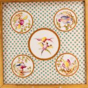 Wedgwood Framed Porcelain Tile with Hand-Painted Exotic Birds