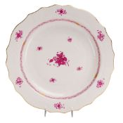 Herend Hungary Porcelain Chinese Bouquet Raspberry Hand-painted Round Platter