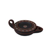 Wedgwood Encaustic Decorated Black Basalt Oil Lamp and Cover