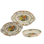 Three Villeroy and Boch Alt Amsterdam Vitro-Porcelain Serving Pieces