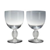 Lalique France Langeais Crystal Goblets, Pair