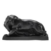 Wedgwood Black Basalt Art Deco Tiger and Buck Sculpture by John Skeaping