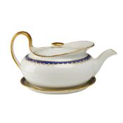 Wedgwood Lidded Porcelain Lidded Sauce Boat and Underplate, c. 1800
