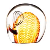 Renato Tosi for Cenedese Murano Sommerso Glass Elephant Figurine, 1988