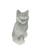 Lalique Frosted Crystal Seated Cat Figurine