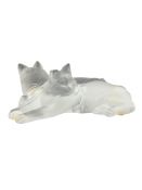 Lalique Frosted Crystal Cat Grouping