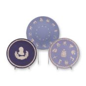 3pc Wedgwood Blue Jasperware Commemorative Plates
