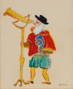 Rafael Aleph Watercolor, Gouache & Graphite on Paper, An Astronomer