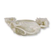 Chinese Carved Jade Dragon Brush Washer