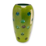 Jozefina Glassworks Krosno Poland Art Glass Lens Cut Vase