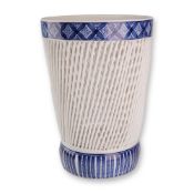 Japanese Blue and White Porcelain Hirado Woven Vase