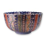 Japanese Porcelain Imari Carp and Floral Motif Bowl