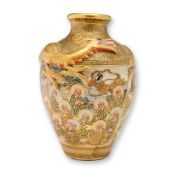 Japanese Satsuma Earthenware Dragon Vase