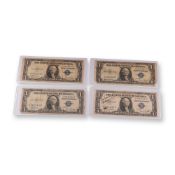 4pc 1935 C,D U.S. Silver Certificate One Dollar Notes