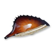 Jozefina Krosno Polish Art Glass Conch Shell Centerpiece Bowl