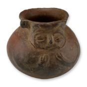 Pre-Columbian Style Ceramic Face-Neck Vessel