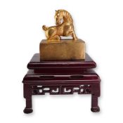 Qing Dynasty Gilded Bronze Large Horse Seal