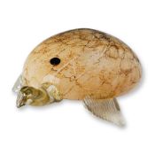 Jozefina Krosno Hand Blown Art Glass Sea Turtle Sculpture