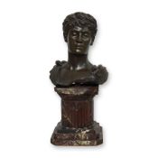 Thomas Waldo Story (American, 1854-1915) Bronze Bust on Marble Column, Hornorius