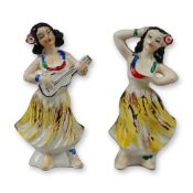 Pair of Mid-Century Ceramic Hula Girl Shakers