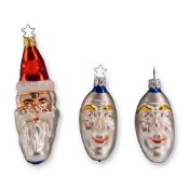3pc Inge-Glas Moon and Star Themed Glass Ornaments