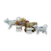 Lot of Four Cow Parade Art Figurines and Apilco Porcelain Creamers