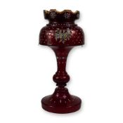 Victorian Bohemian Style Ruby Glass Fairy Lamp Lustre