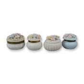 A Lot of Four Japanese Porcelain Floral Trinket Boxes