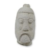 Carved White Coral Figural Head