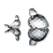 2pc Swarovski Crystal Partridge and Fantail Dove Figurines