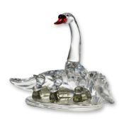 Swarovski Crystal Swan Family Figurine