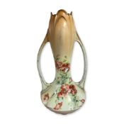 Art Nouveau Blush Cream-colored Porcelain Poppy Vase