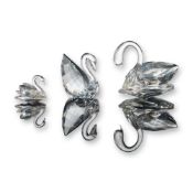 3pc Swarovski Silver Crystal Swan Figurines