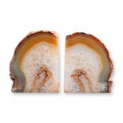 2pc Natural Agate Geode Bookends