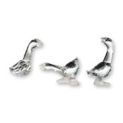Swarovski Silver Crystal Figurines, Goslings