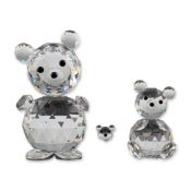 Trio of Swarovski Crystal Bear Figurines