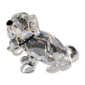 Swarovski Silver Crystal St Bernard Puppy Figurine