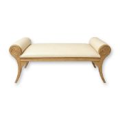Hollywood Regency Style Scrolled Window Bench