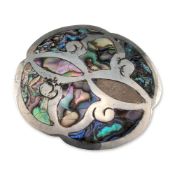 Mexican Sterling Silver Abalone Shell Brooch