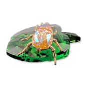Swarovski SCS Crystal Beetle on Leaf