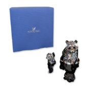 Swarovski Crystal Panda Mother with Baby Figurines