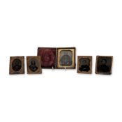 Five 19th Century Victorian Daguerreotype and Tintype Portraits