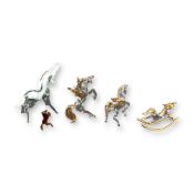 5pc Hand Blown Glass Animal and Mythical Creature Figurines