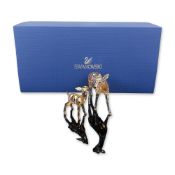 Swarovski Golden Shadow Crystal Figurines, Doe and Fawn